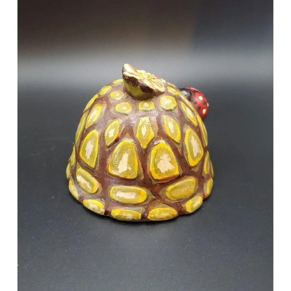 Vintage 1976 Ceramic Handpainted Turtle. Shelf Or Desk Sitter